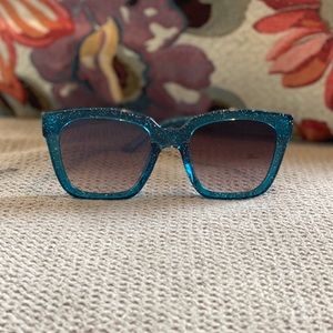 Glam turquoise glitter sunglasses